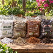 Cargar imagen en el visor de la galería, ✨ KIT de Sustratos 5L: Perlita, Vermiculita, Fibra de Coco y Humus
