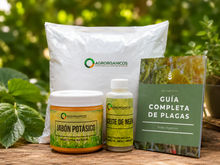 Cargar imagen en el visor de la galería, KIT Escudo Verde: Jabón Potásico, Aceite de Neem y Tierra de Diatomeas